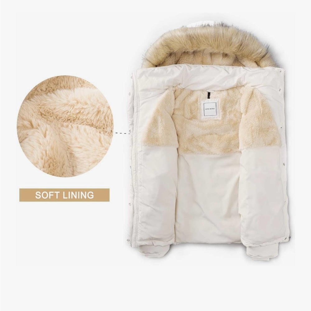 Royal Matrix Puffer Coat with Attachable Hood - Picture 5 of 15